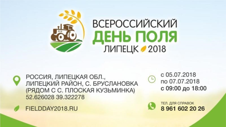 5-7 июля в Липецке пройдет Всероссийский день поля
